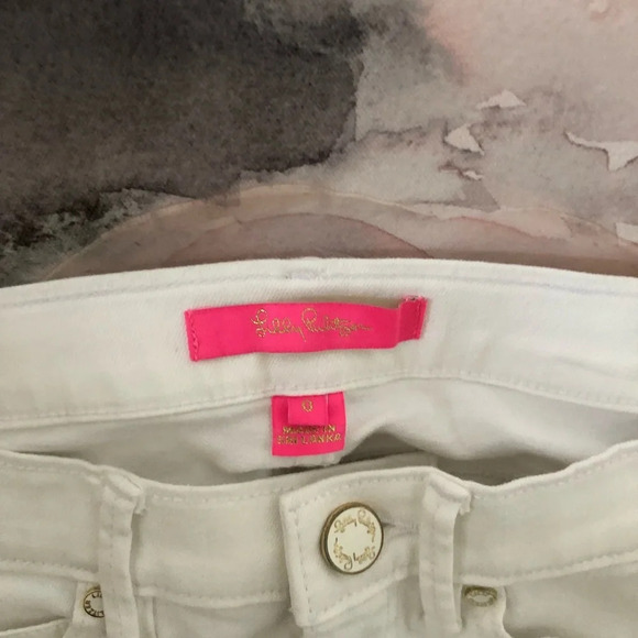 ! Lilly Pulitzer 0 White South Ocean Slim Crop Pant - Picture 8 of 8